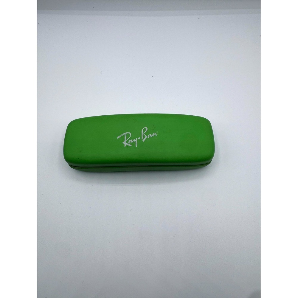 Ray-Ban‎ Eyeglasses Sunglasses Hard Leather Clamshell Green Case w/ Red Interior